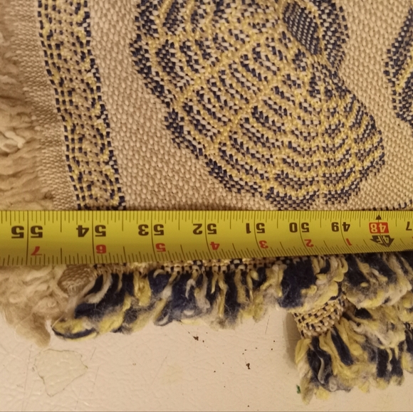 Vintage Seashell Woven Tapestry Throw Footprints in the Sand - Picture 2 of 7